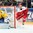 MOSCOW, RUSSIA - MAY 8: Sweden's Viktor Fasth #30 holds his position while Denmark's Jannick Hansen #36 spots a loose puck at the side of the goal during preliminary round action at the 2016 IIHF Ice Hockey Championship. (Photo by Andre Ringuette/HHOF-IIHF Images)

